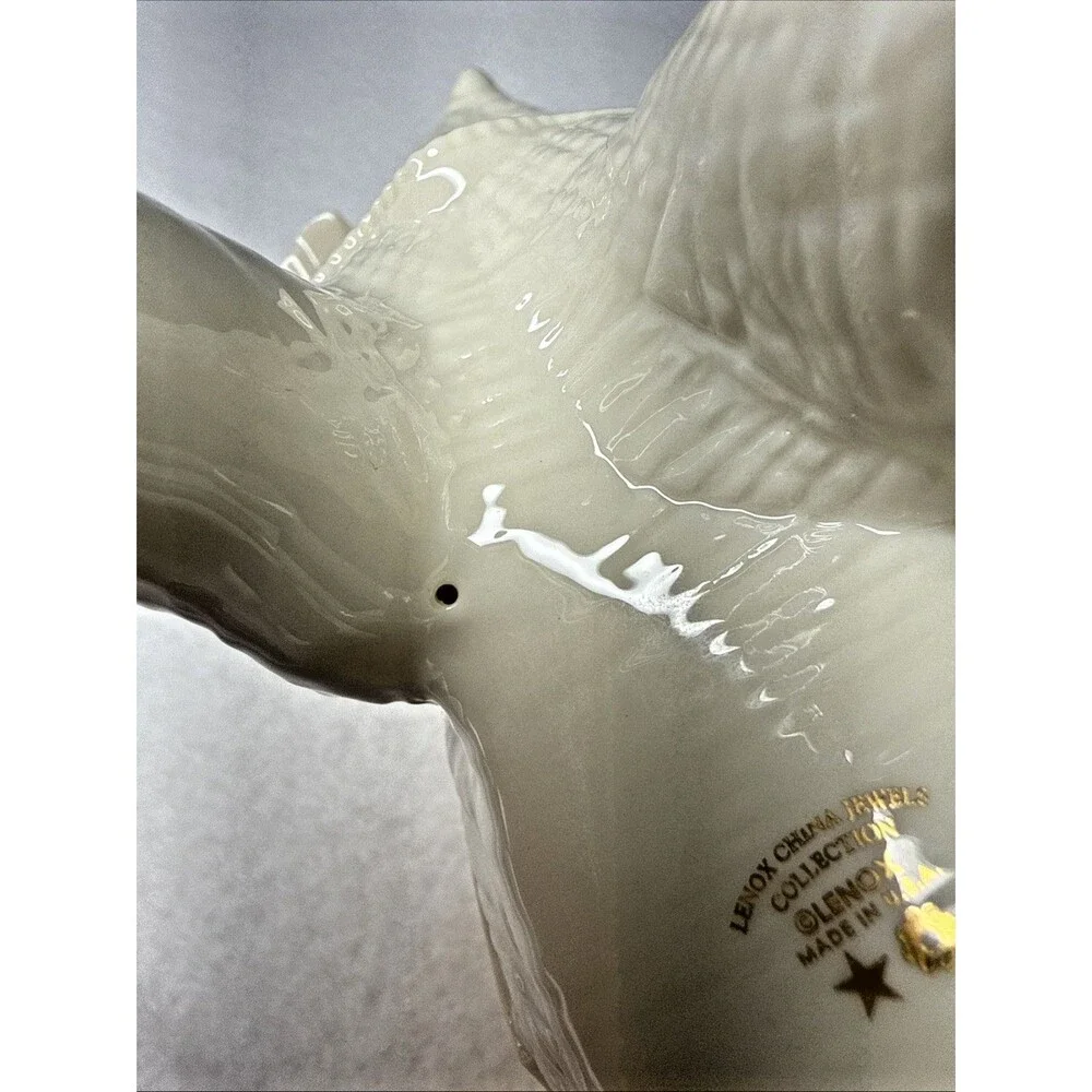 Lenox Jewels Elephant Figurine Ivory Porcelain Gold Trim Crystal Accents Large